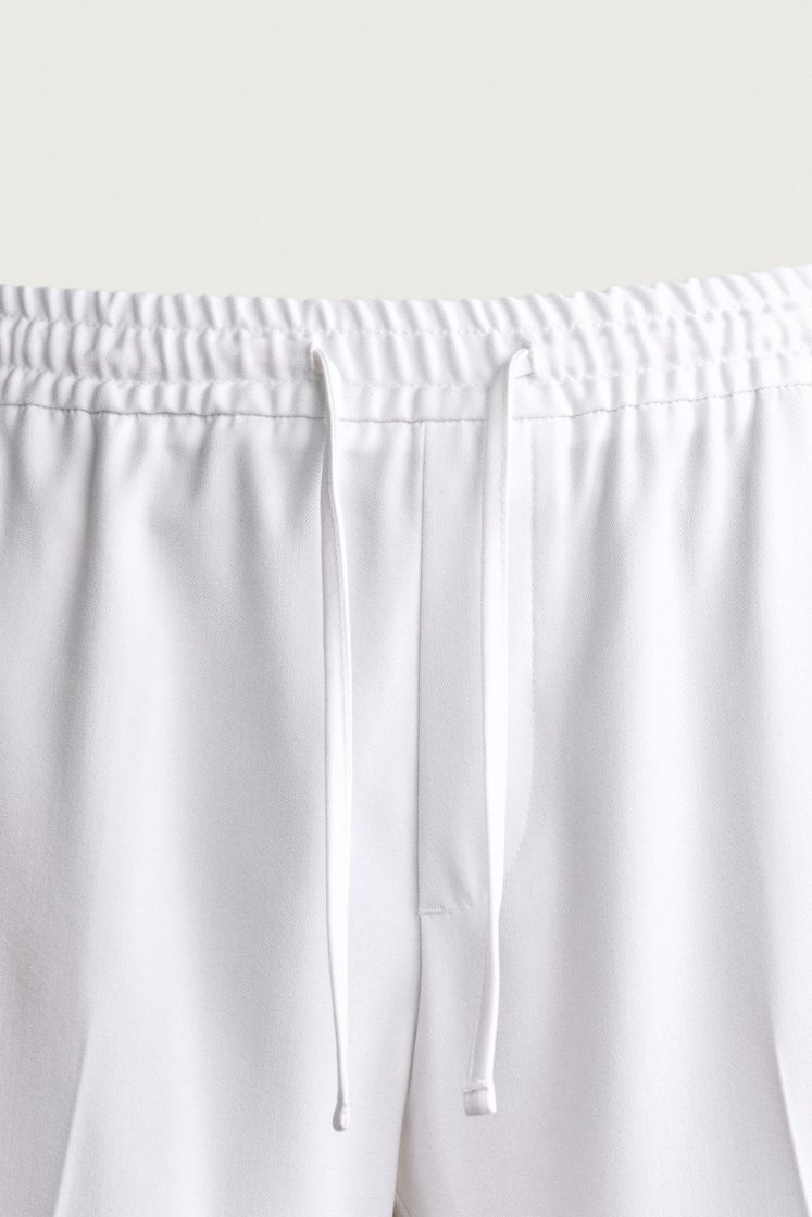 Zara Relaxed Drawstring Jogger Pants — White