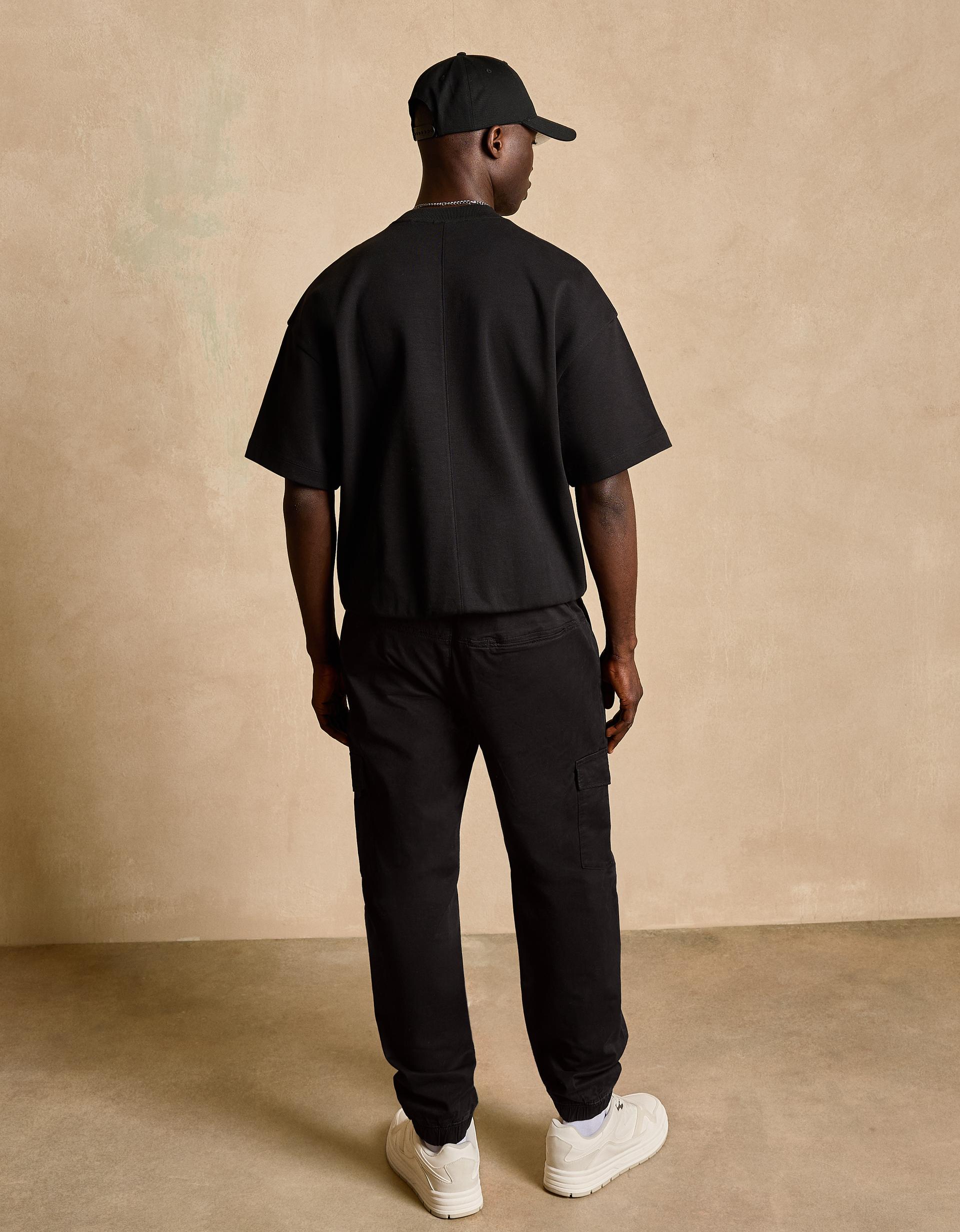 Bershka Cargo Jogger Fit Pants — Noir