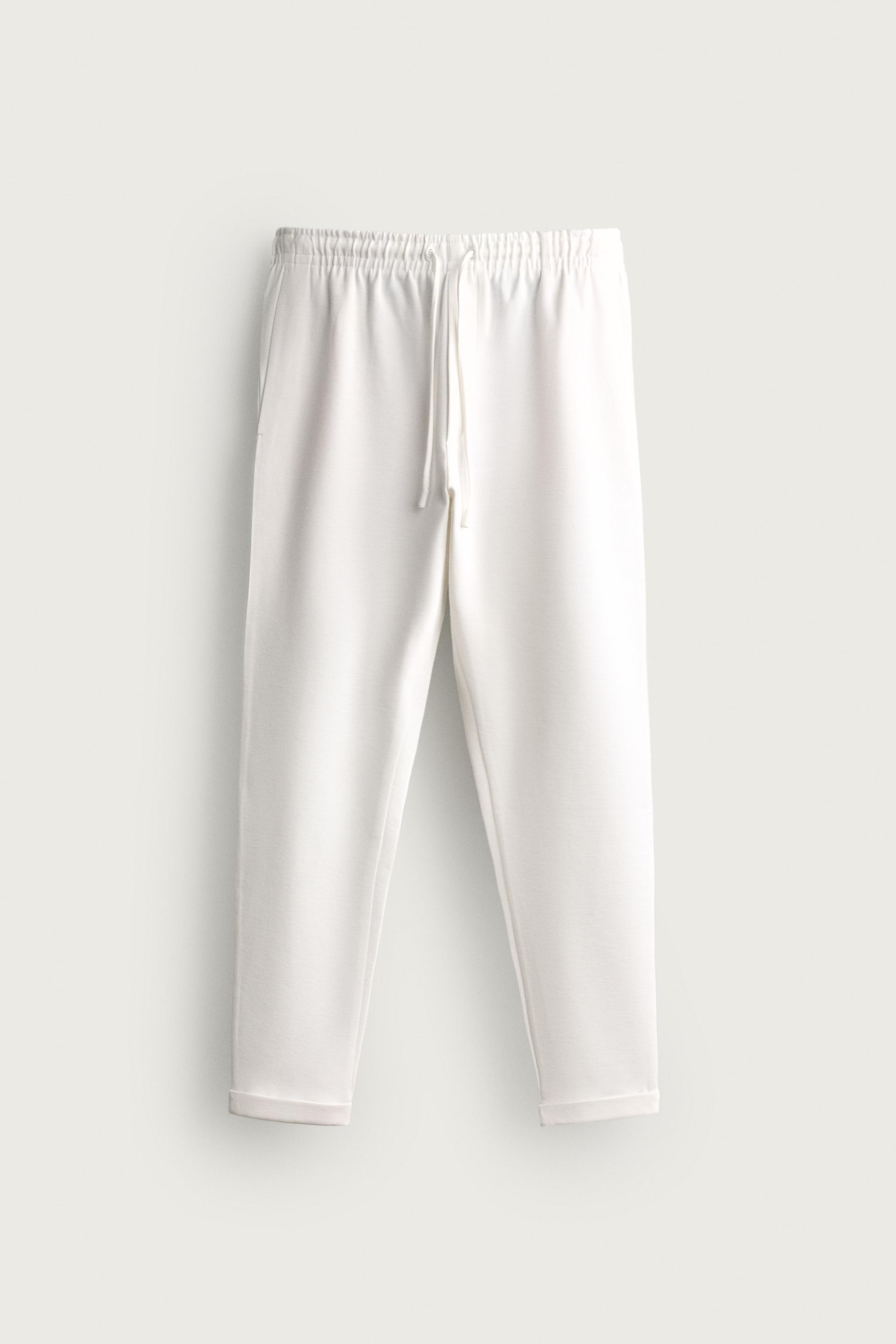 Zara Regular Fit Easy Care Trousers — Off White
