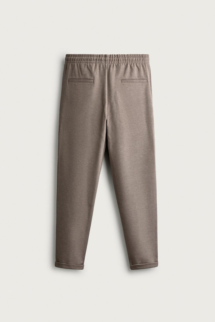 Zara Regular Fit Easy Care Trousers — Camel