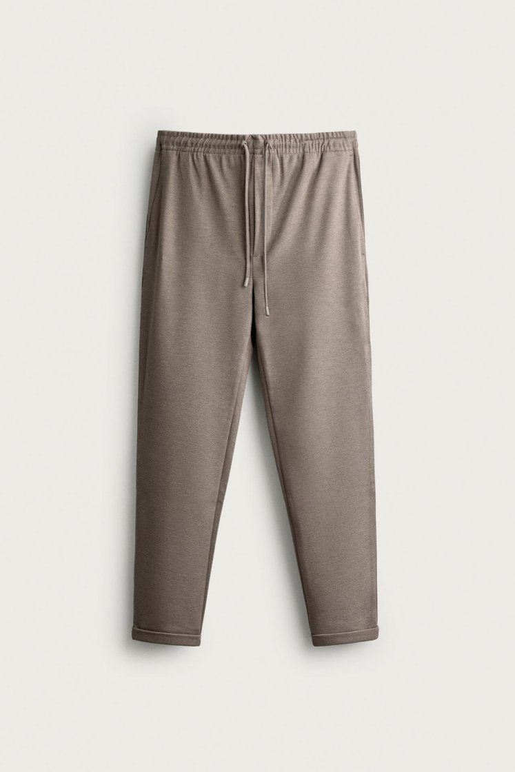 Zara Regular Fit Easy Care Trousers — Camel