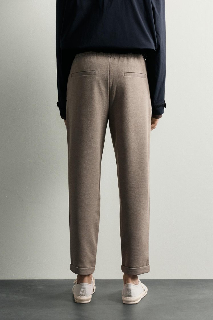 Zara Regular Fit Easy Care Trousers — Camel