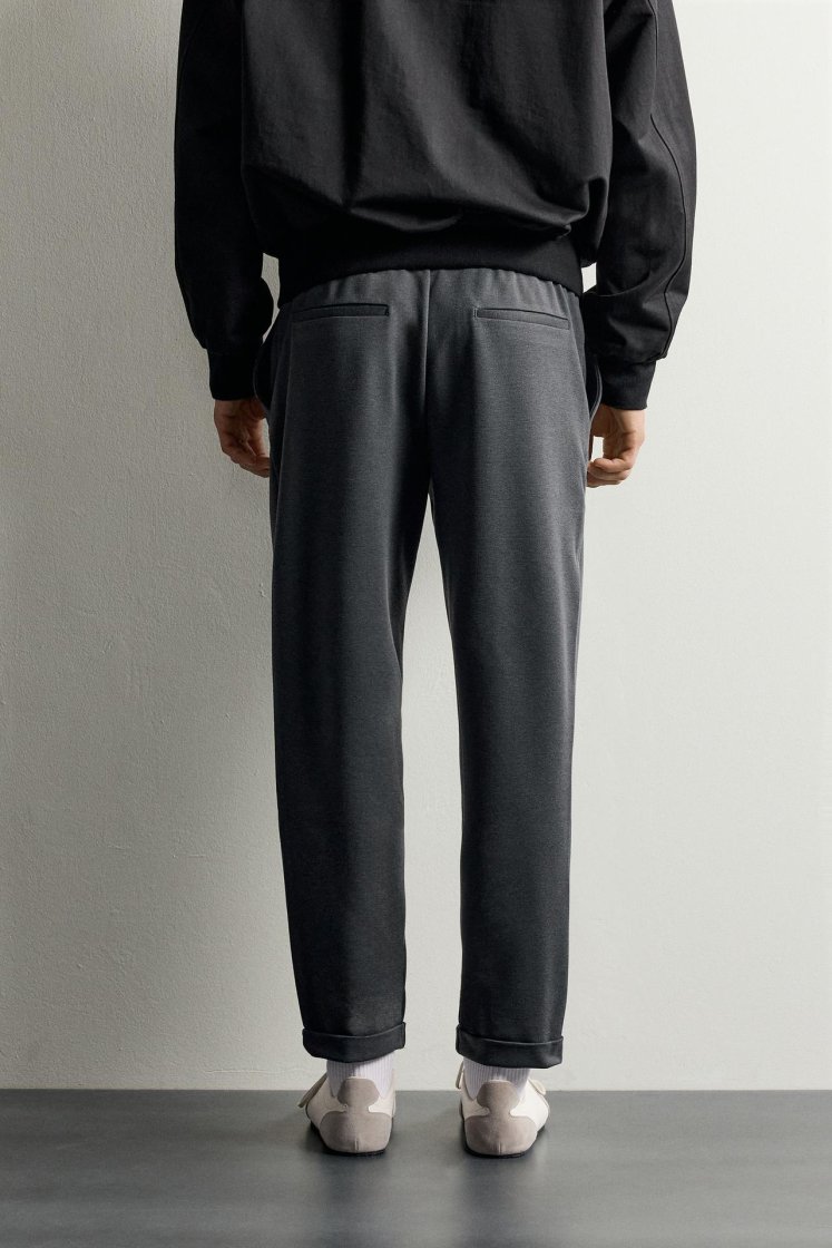 Zara Regular Fit Easy Care Trousers — Charcoal