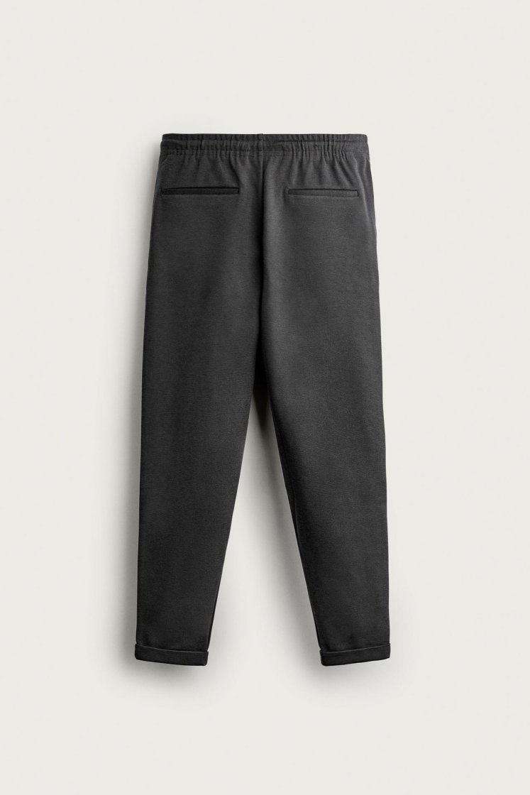 Zara Regular Fit Easy Care Trousers — Charcoal