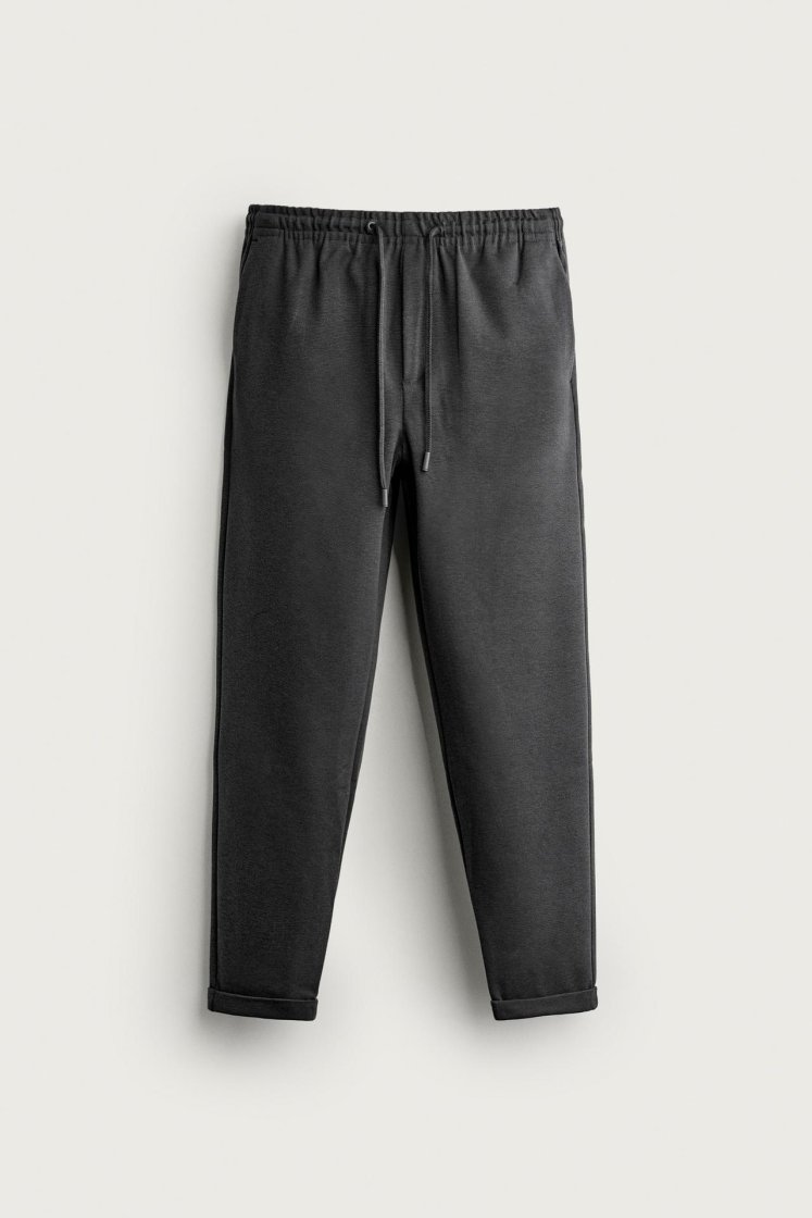 Zara Regular Fit Easy Care Trousers — Charcoal