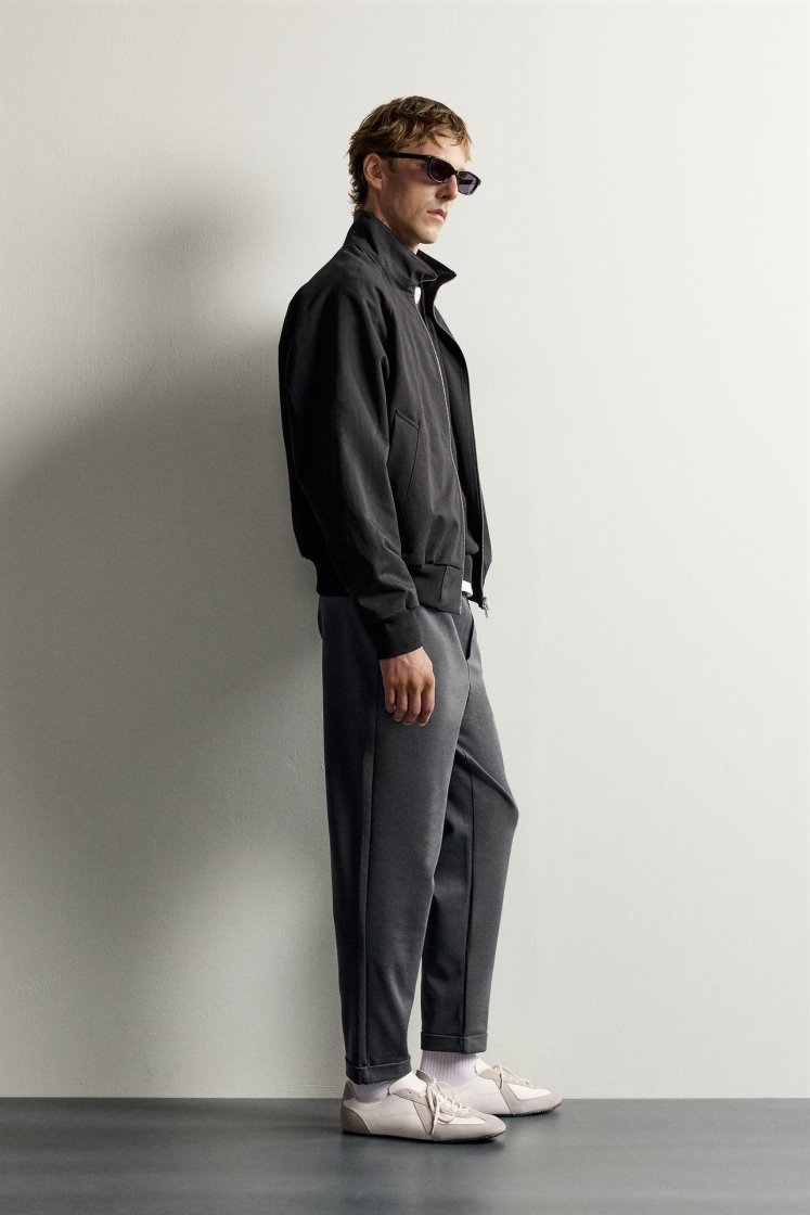 Zara Regular Fit Easy Care Trousers — Charcoal