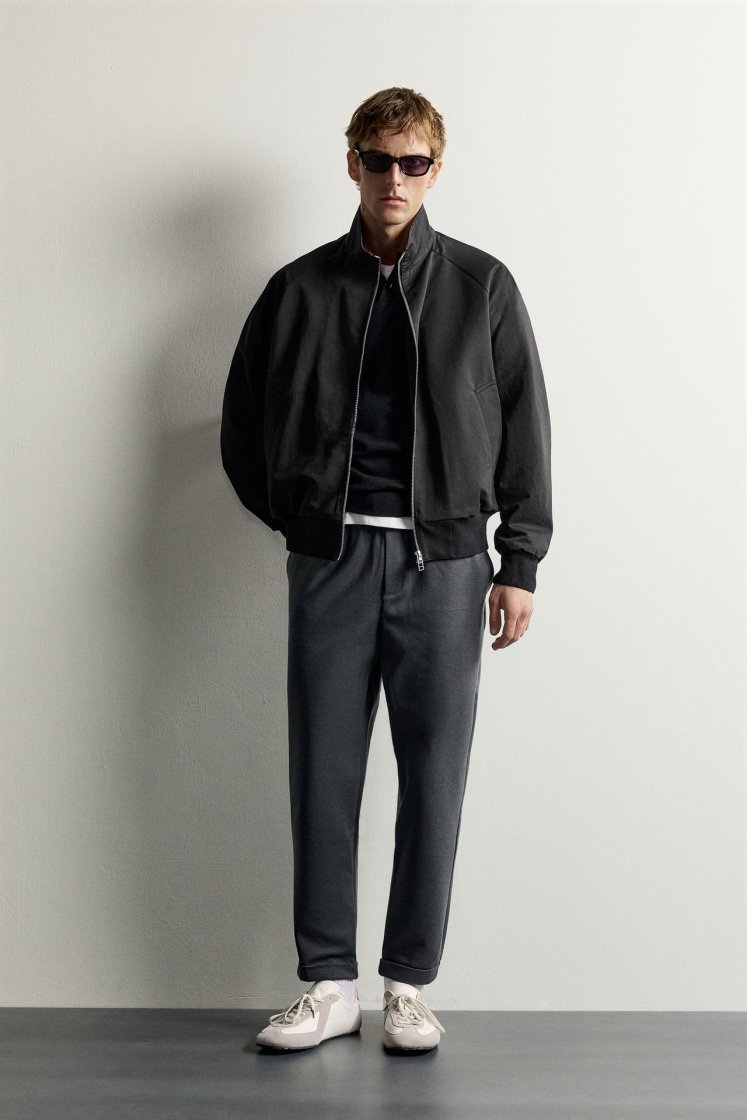 Zara Regular Fit Easy Care Trousers — Charcoal