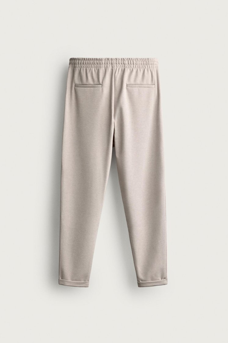 Zara Regular Fit Easy Care Trousers — Sand
