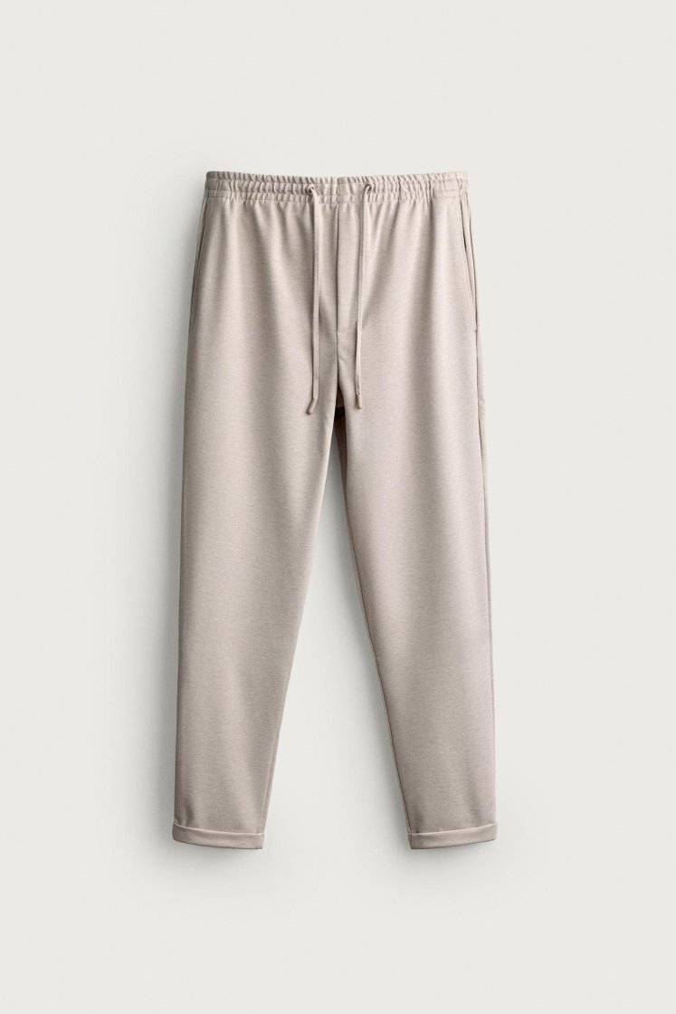 Zara Regular Fit Easy Care Trousers — Sand