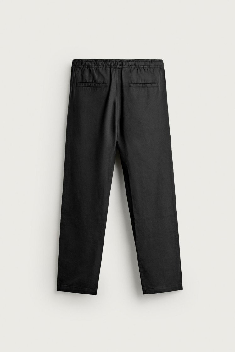 Zara Relaxed Cotton-Linen Pants