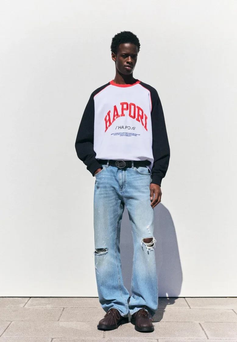 Pull&Bear Blue Ripped Slim Bootcut Jeans