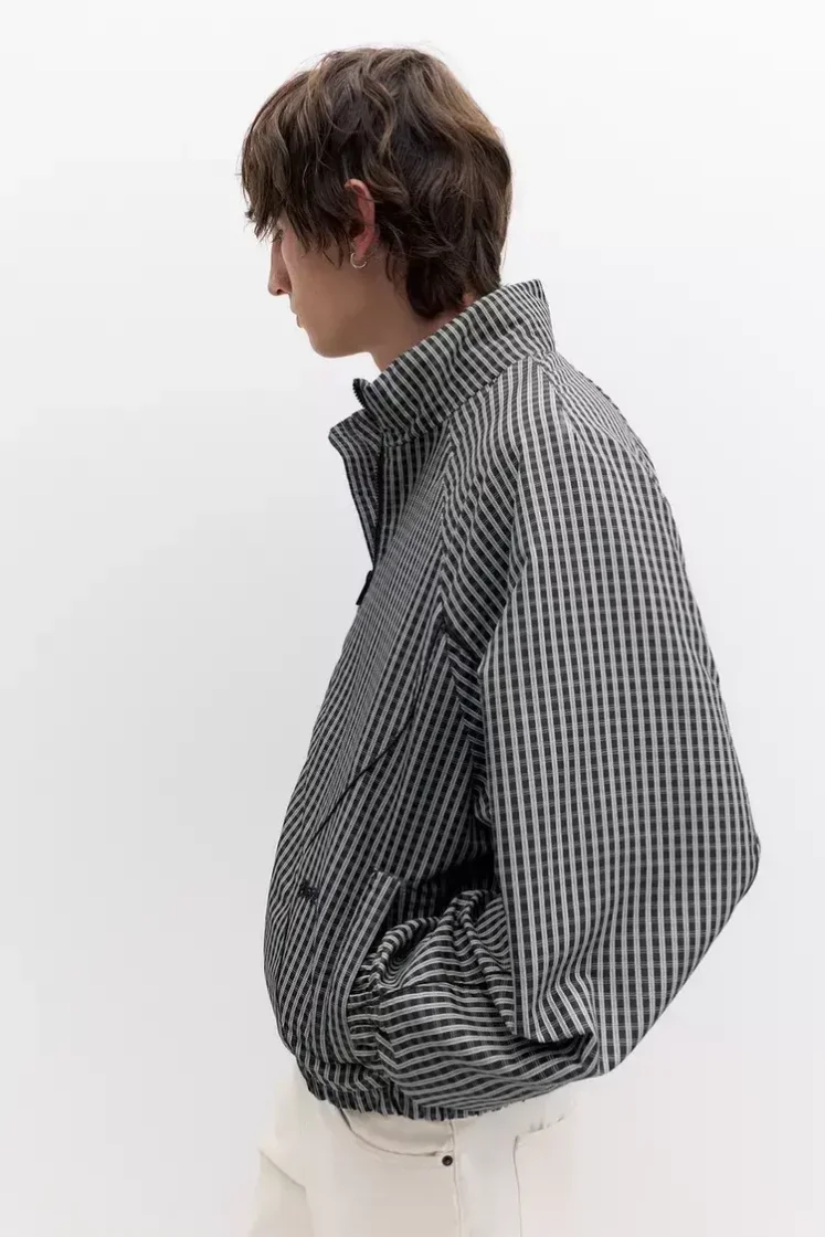 Pull&Bear STWD Embroidered Zip Jacket — Midnight