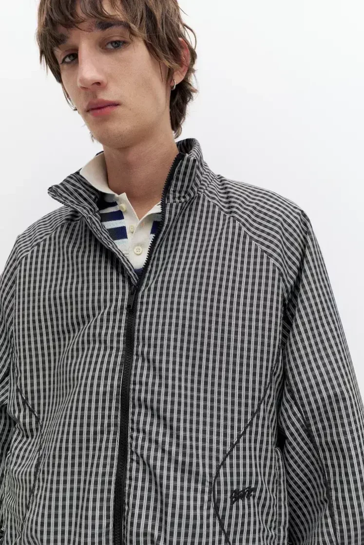Pull&Bear STWD Embroidered Zip Jacket — Midnight