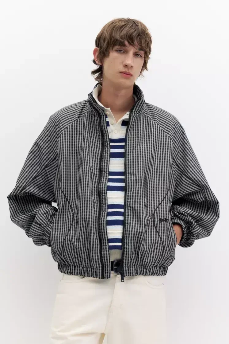 Pull&Bear STWD Embroidered Zip Jacket — Midnight
