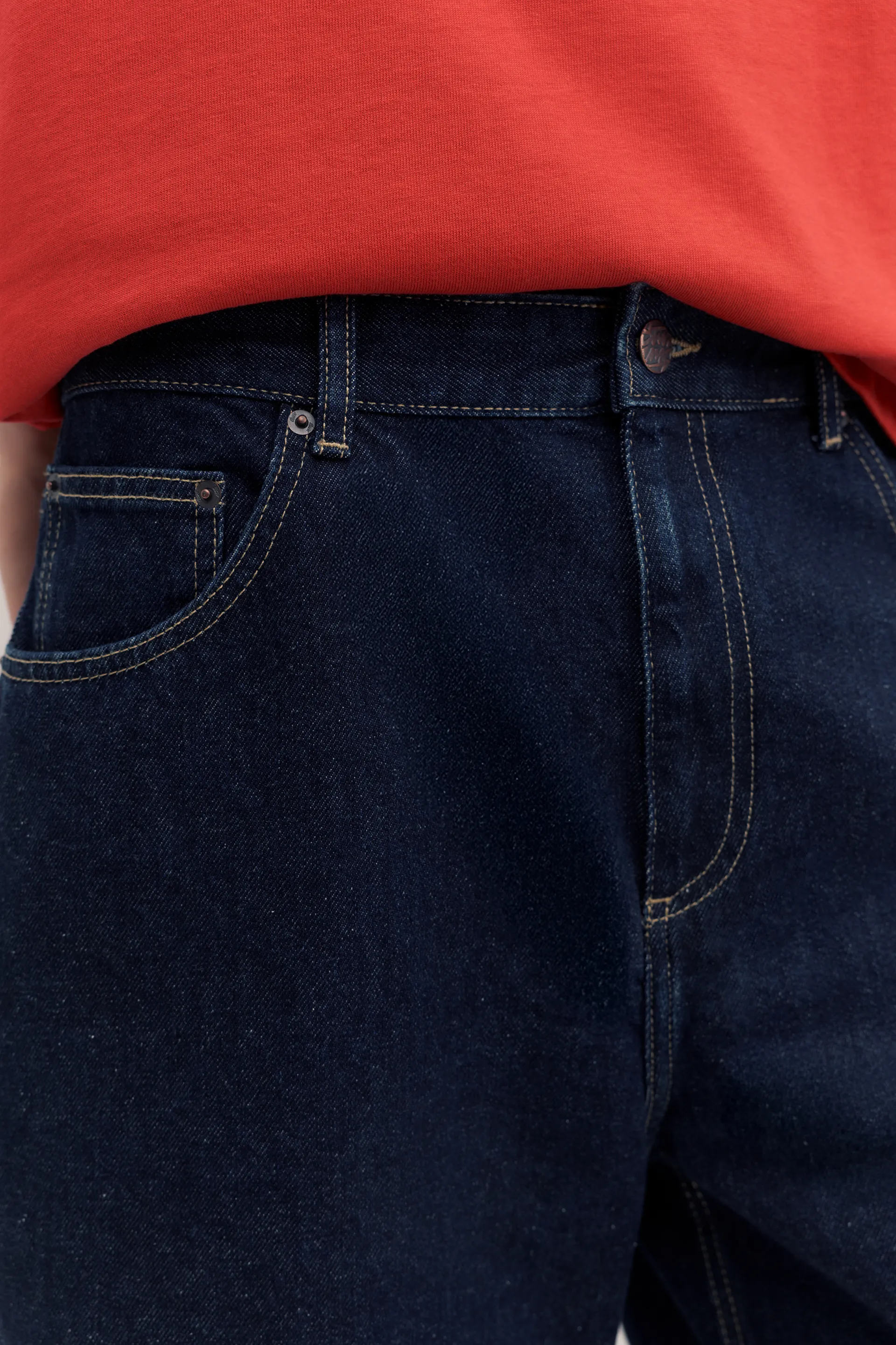 Pull&Bear Baggy Denim Bermuda Shorts — Bleu marine