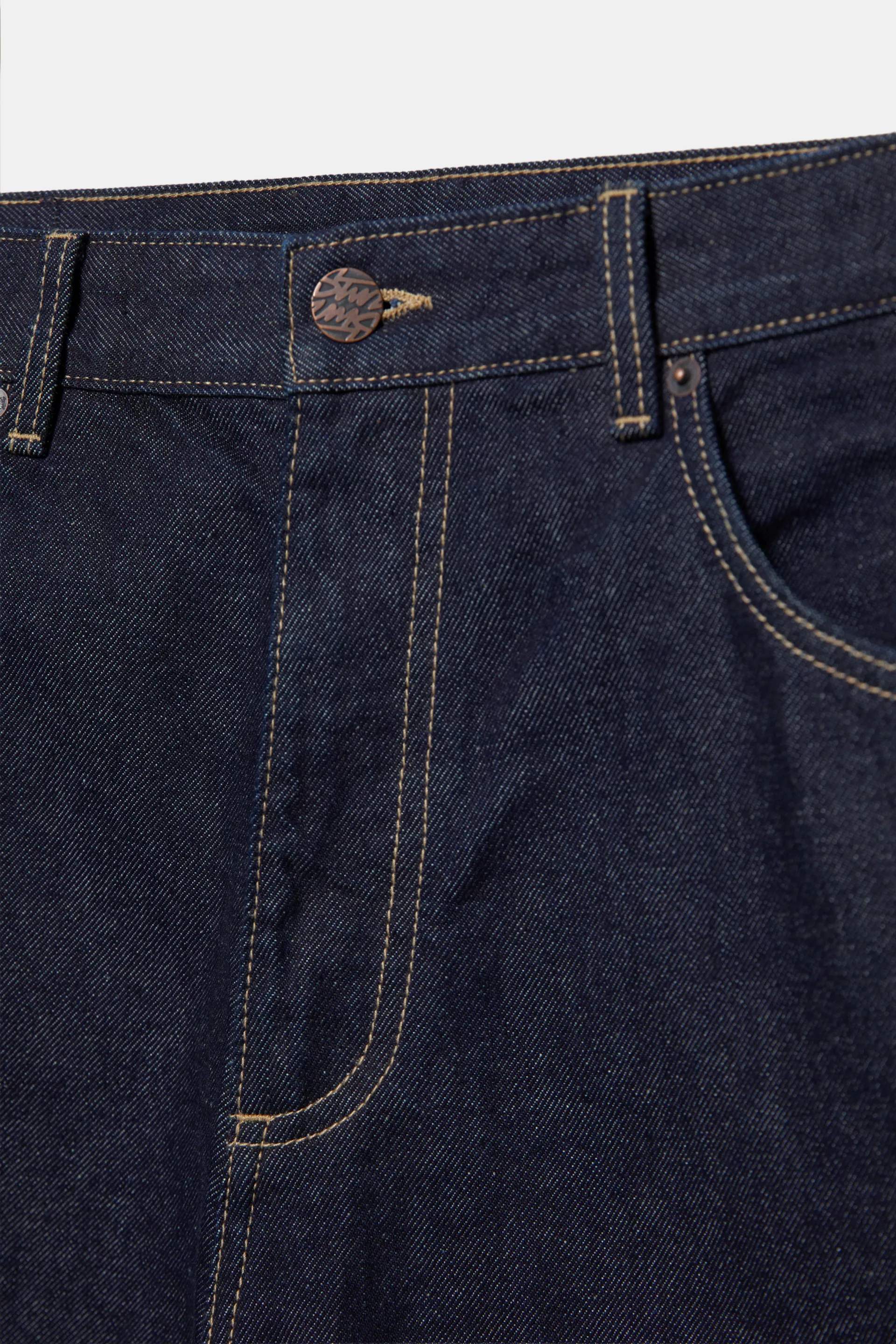 Pull&Bear Baggy Denim Bermuda Shorts — Bleu marine