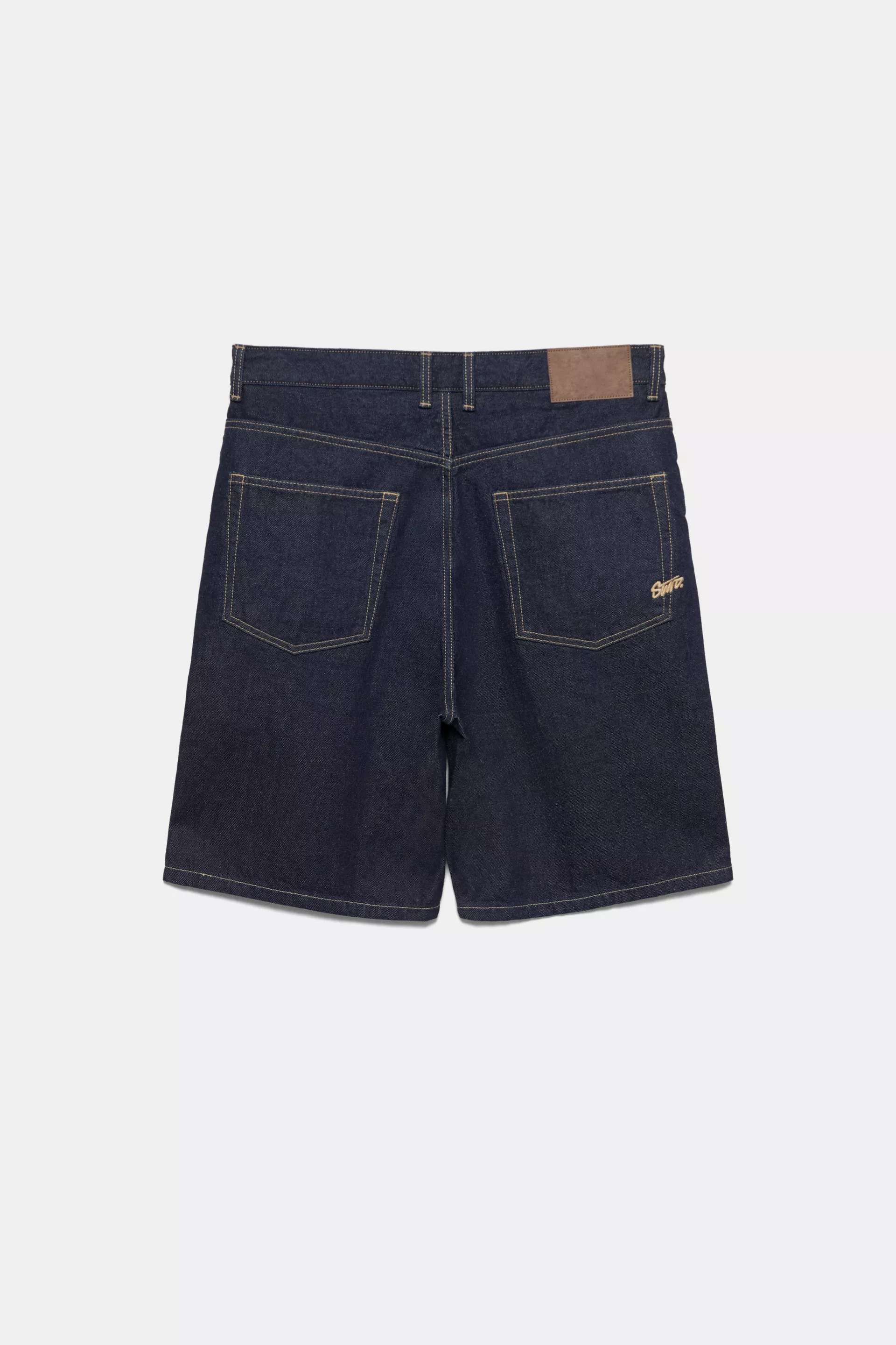 Pull&Bear Baggy Denim Bermuda Shorts — Bleu marine