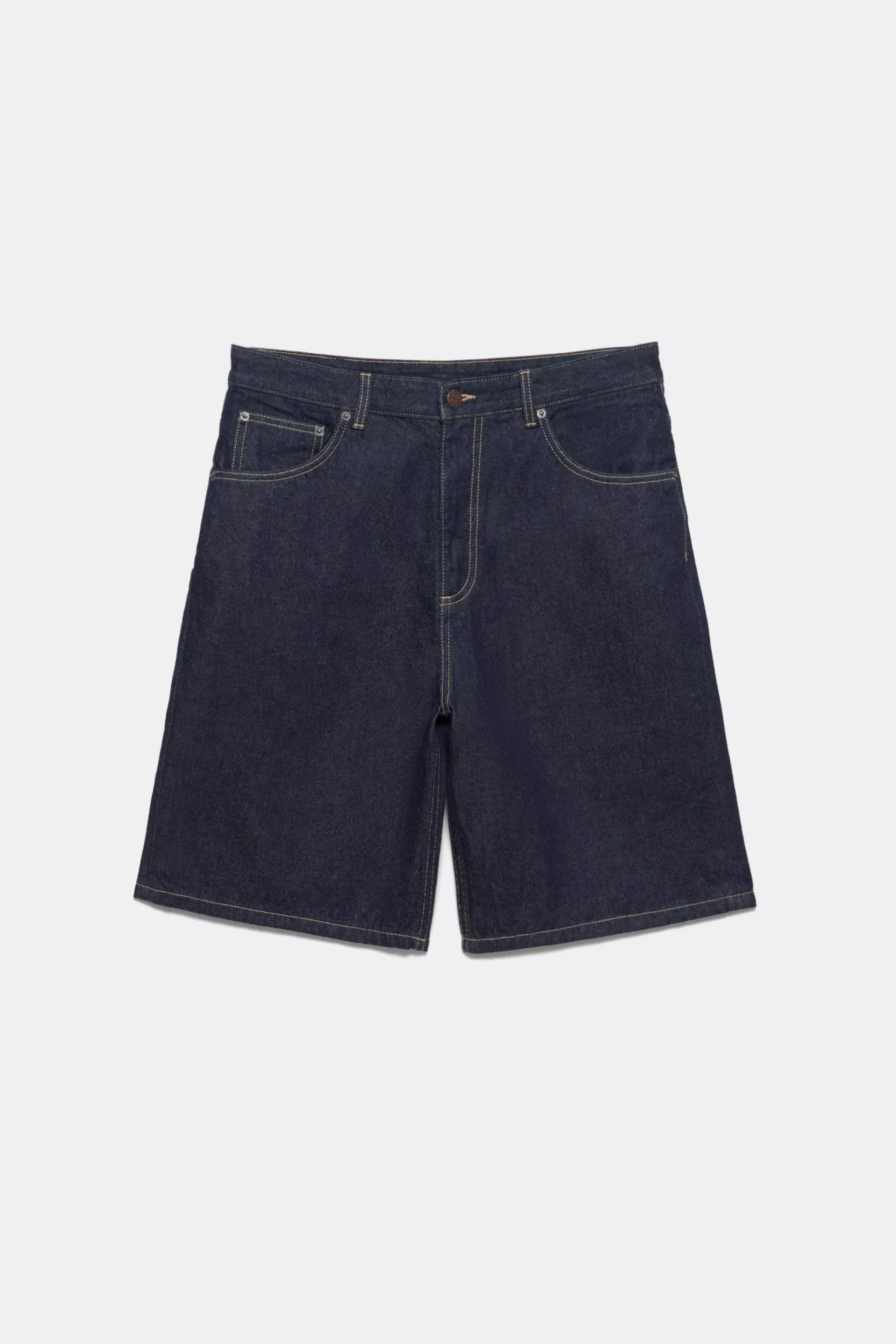 Pull&Bear Baggy Denim Bermuda Shorts — Bleu marine