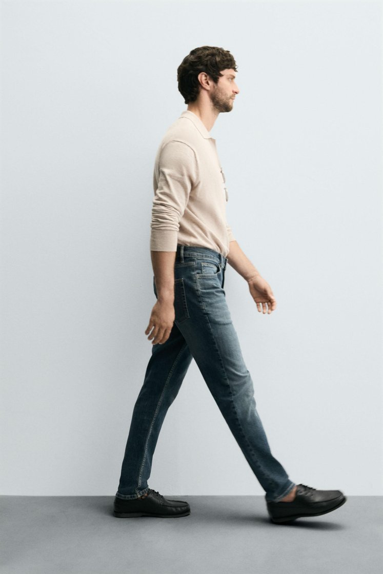 Zara Slim Fit Essential Jeans — Blue