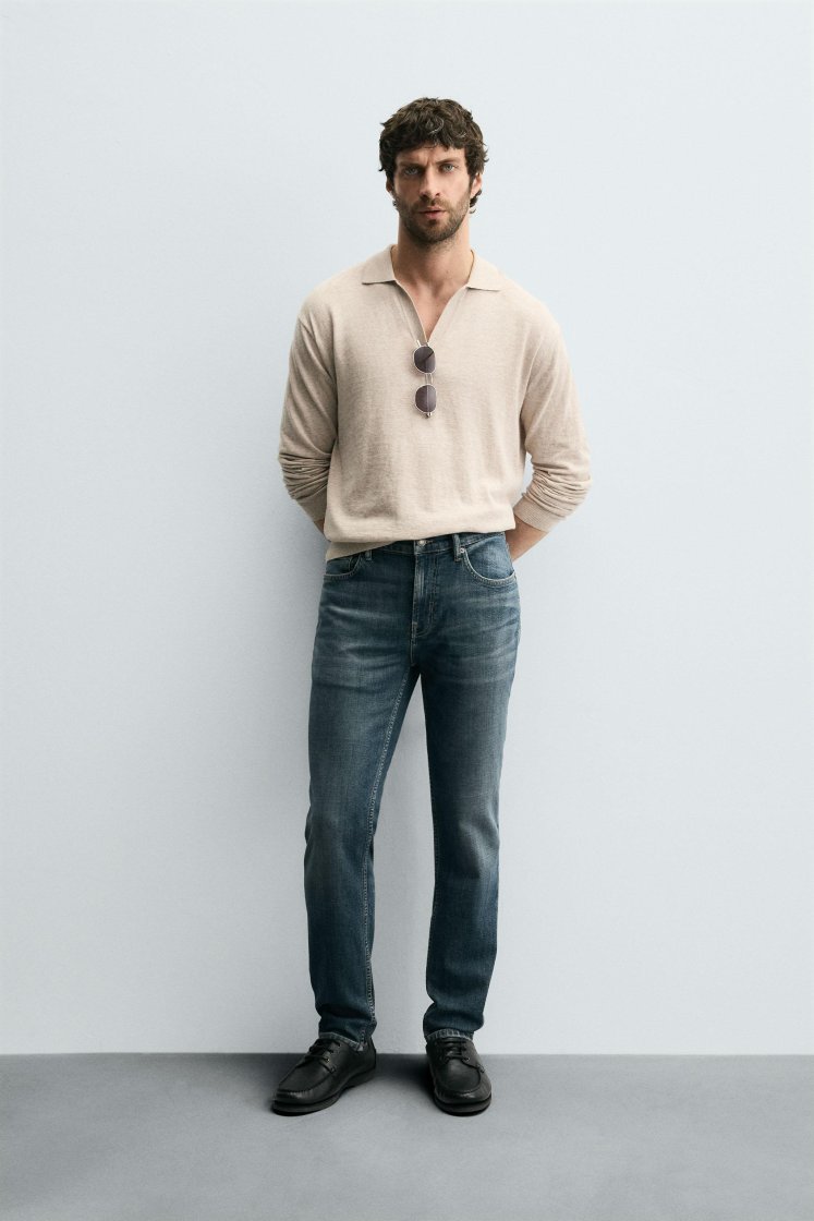 Zara Slim Fit Essential Jeans — Blue