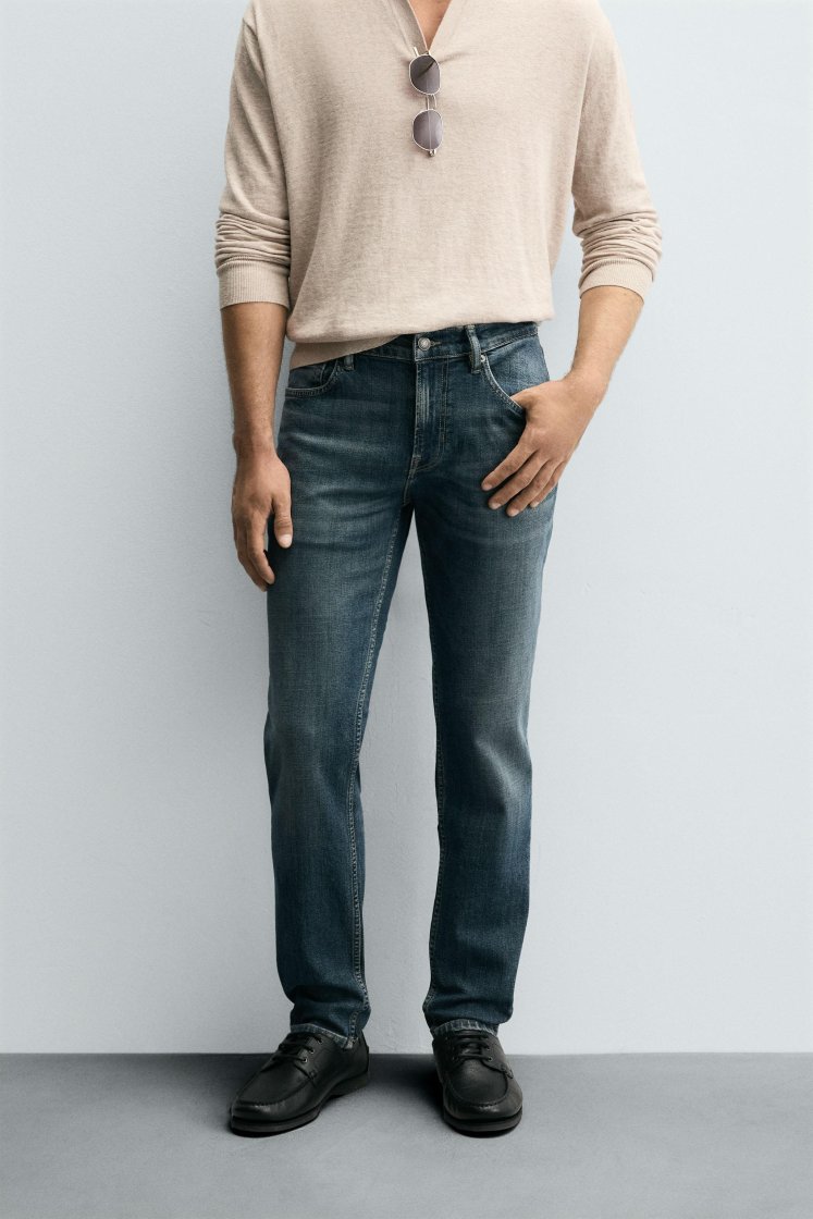 Zara Slim Fit Essential Jeans — Blue