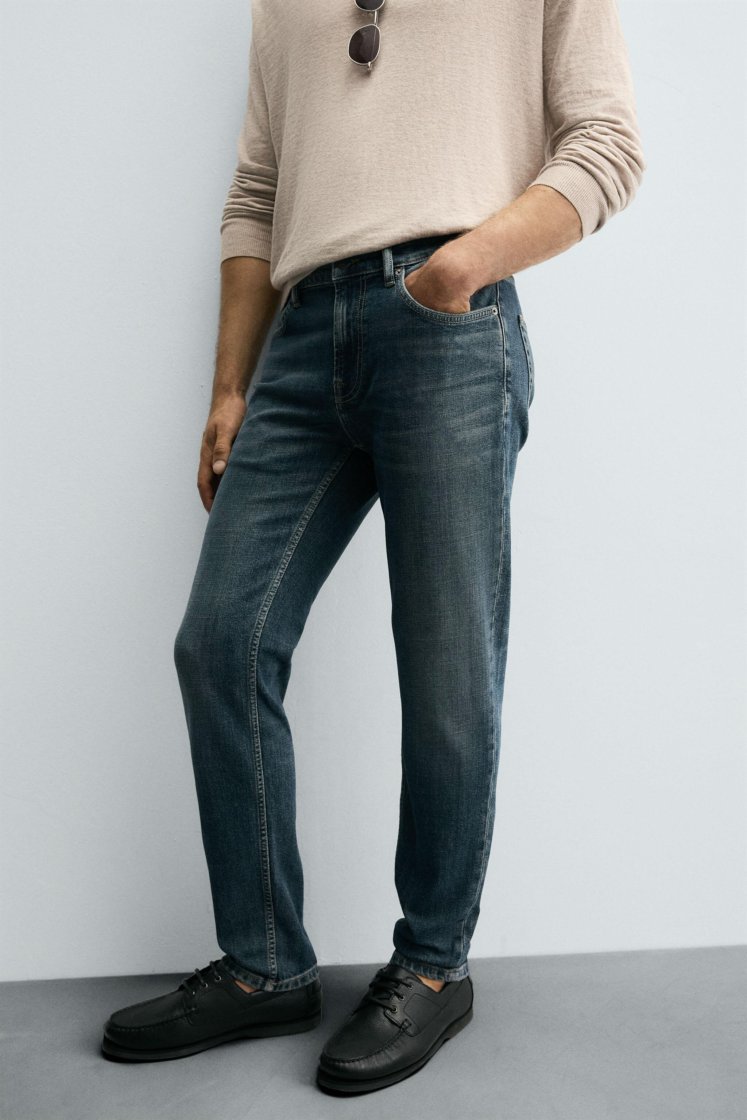 Zara Slim Fit Essential Jeans — Blue