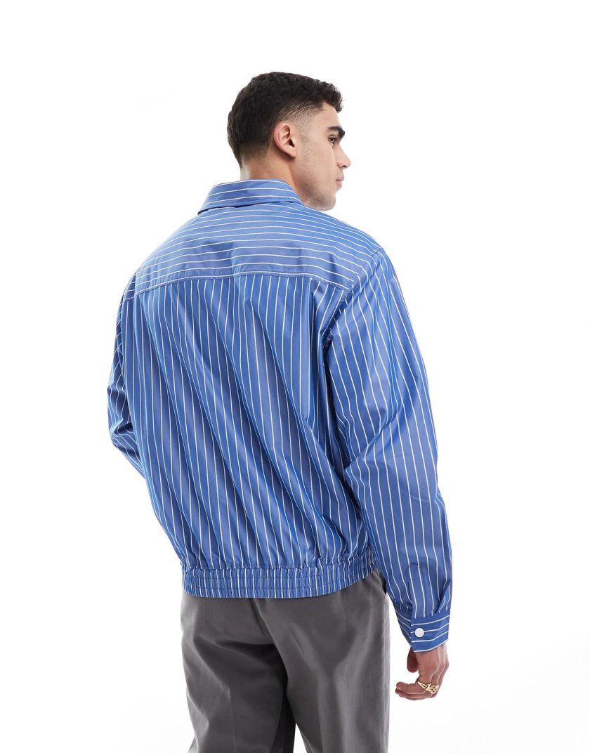 Pull&Bear Pull&Bear Blue Striped Worker Sh — Blue