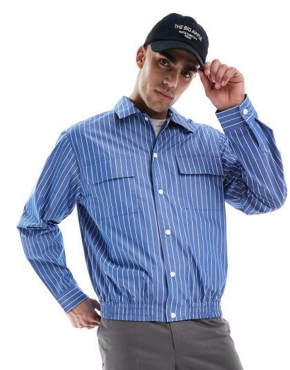 Surchemise de travail rayée bleu