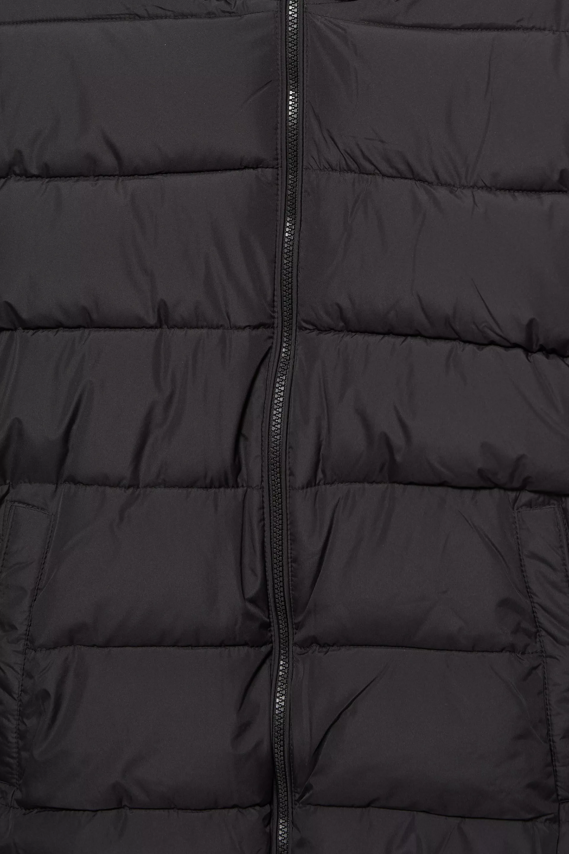 Pull&Bear Hooded Lightweight Puffer — Black