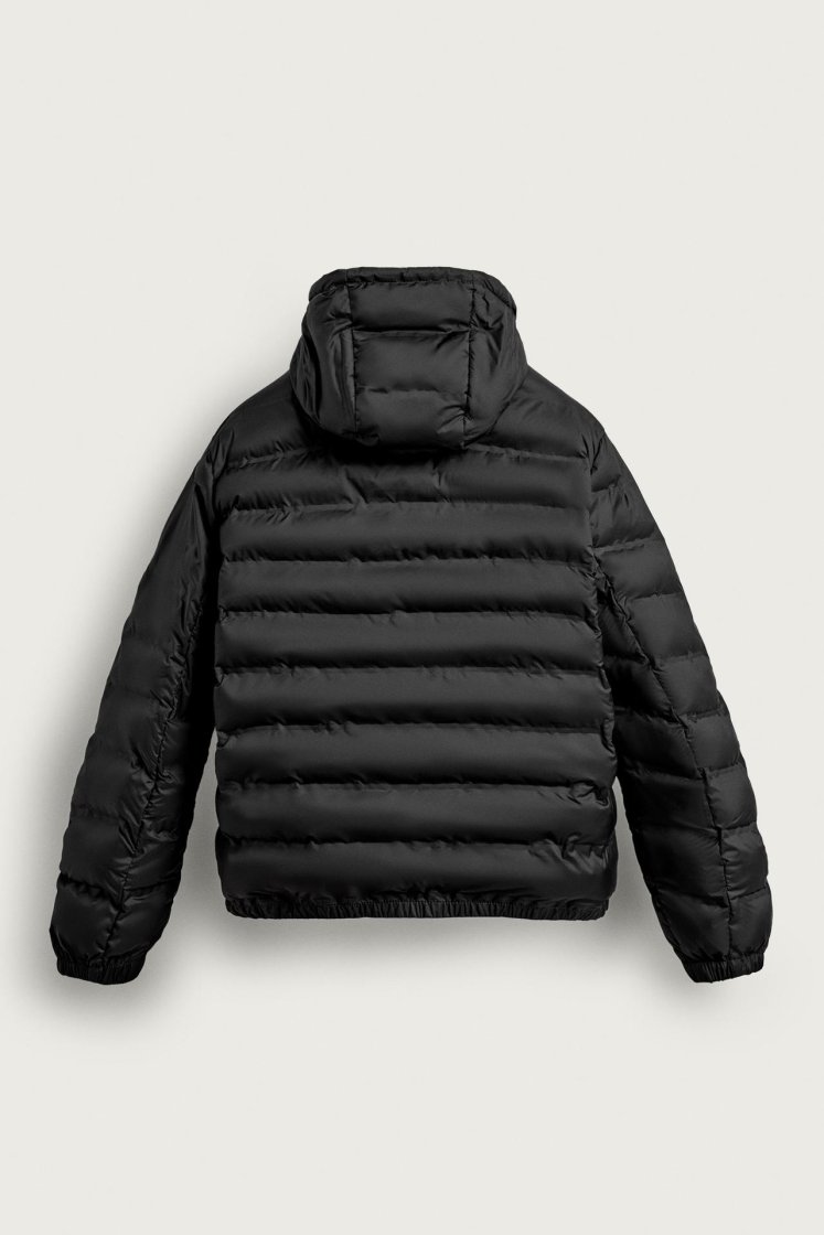 Zara Technical Water-Repellent Puffer — Black