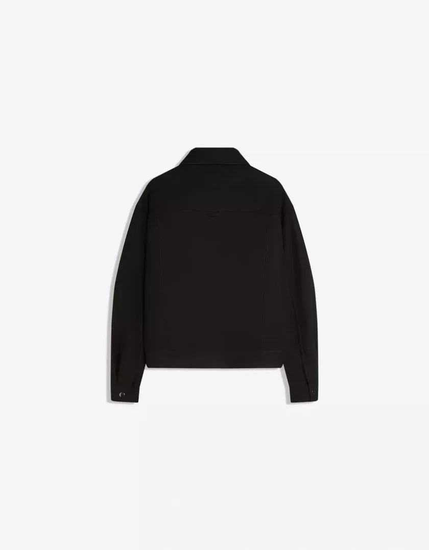 Bershka Boxy Zip Overshirt — Black