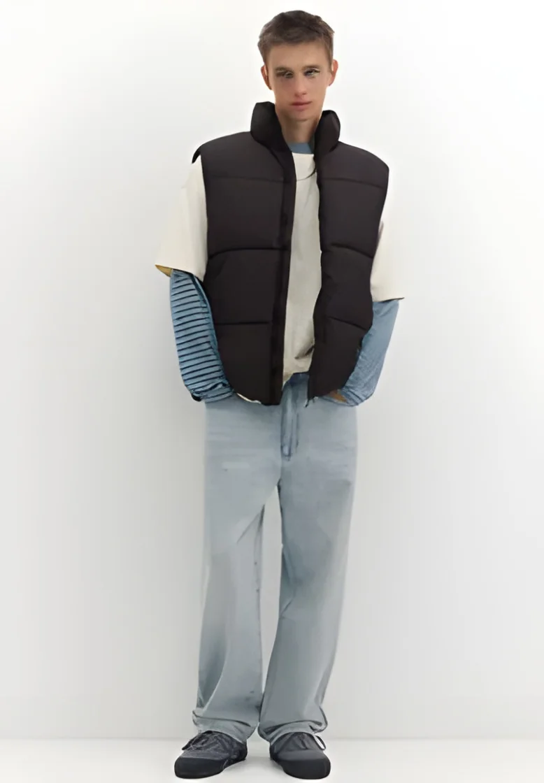 Pull&Bear STWD Quilted Vest Black — Black