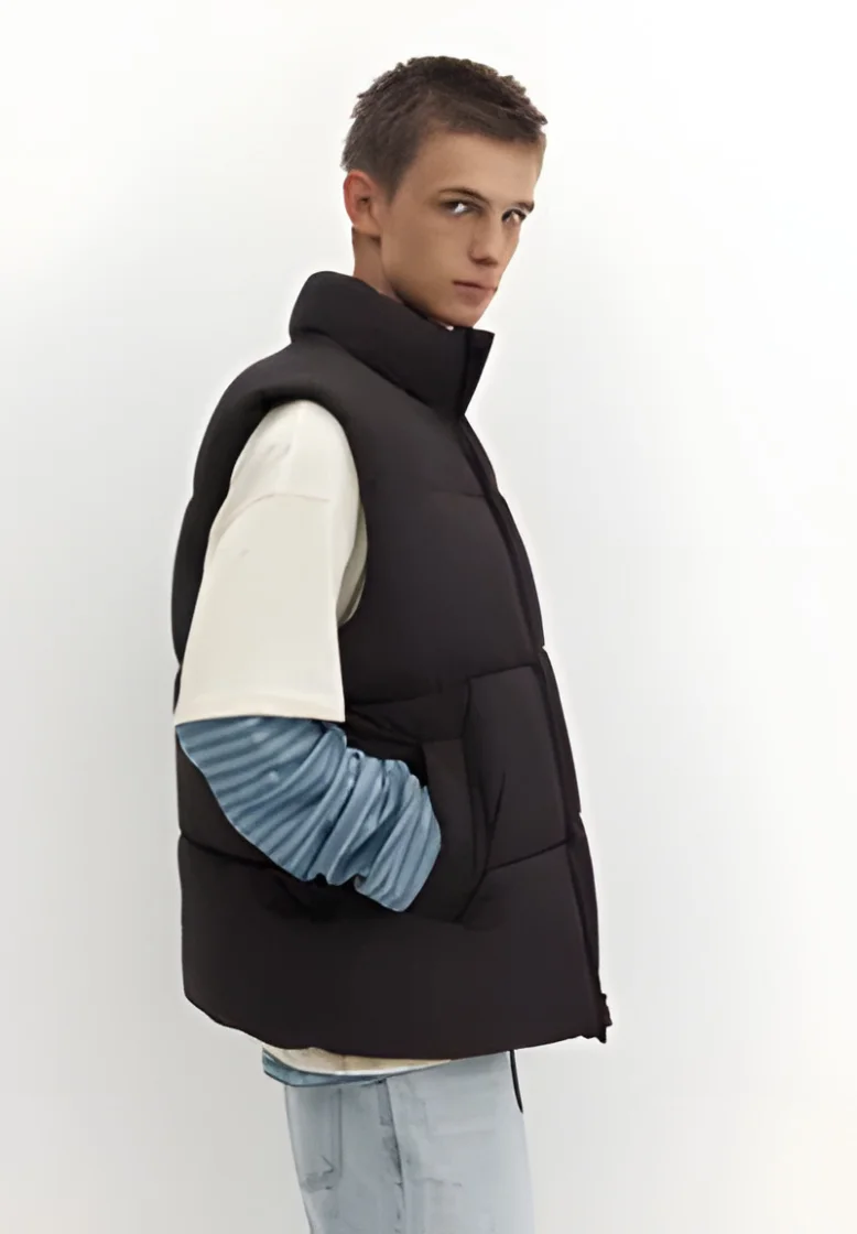 Pull&Bear STWD Quilted Vest Black — Black
