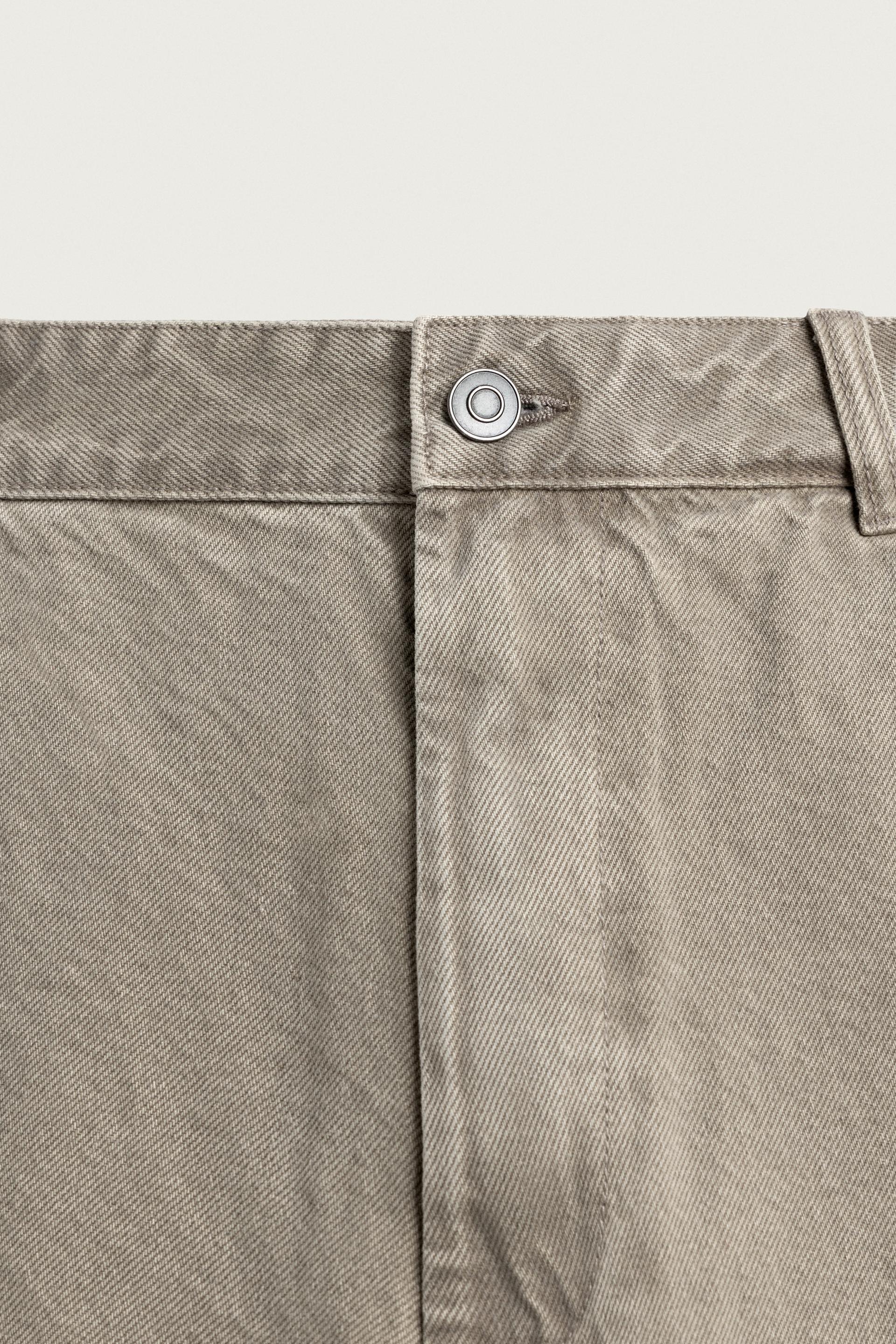 Zara BALLOON FIT WASHED TROUSERS — Sand
