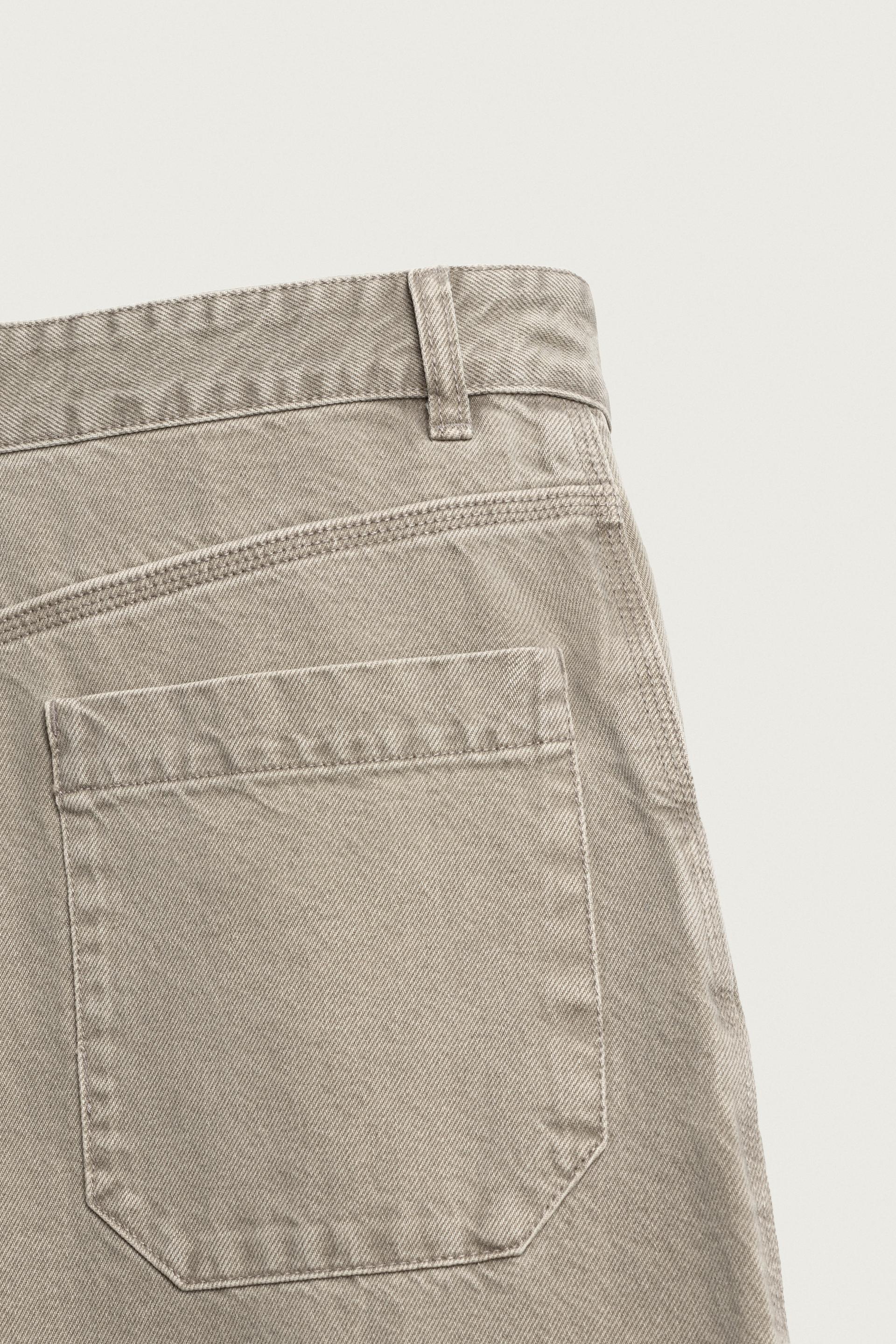 Zara BALLOON FIT WASHED TROUSERS — Sand