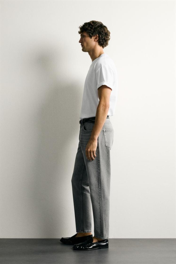 Zara JEAN SLIM TAPERED FIT — Light Grey