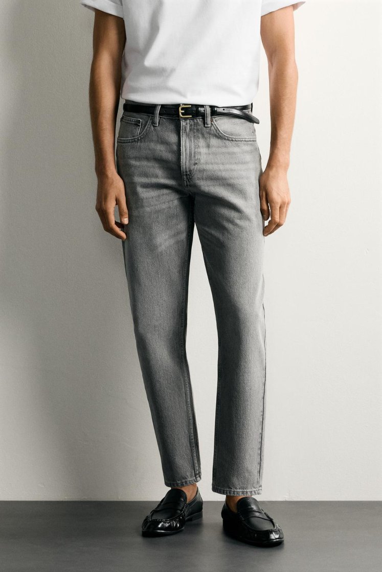 Zara JEAN SLIM TAPERED FIT — Light Grey