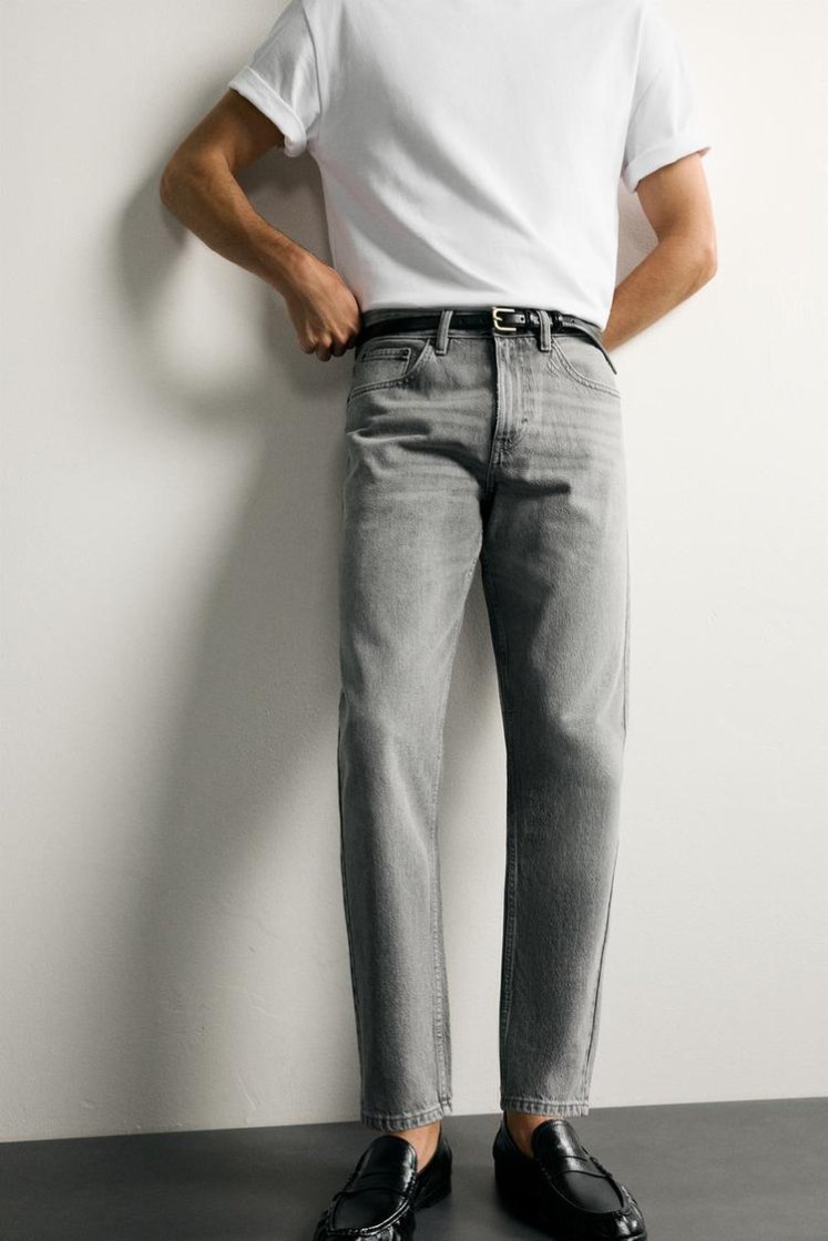Zara JEAN SLIM TAPERED FIT — Light Grey