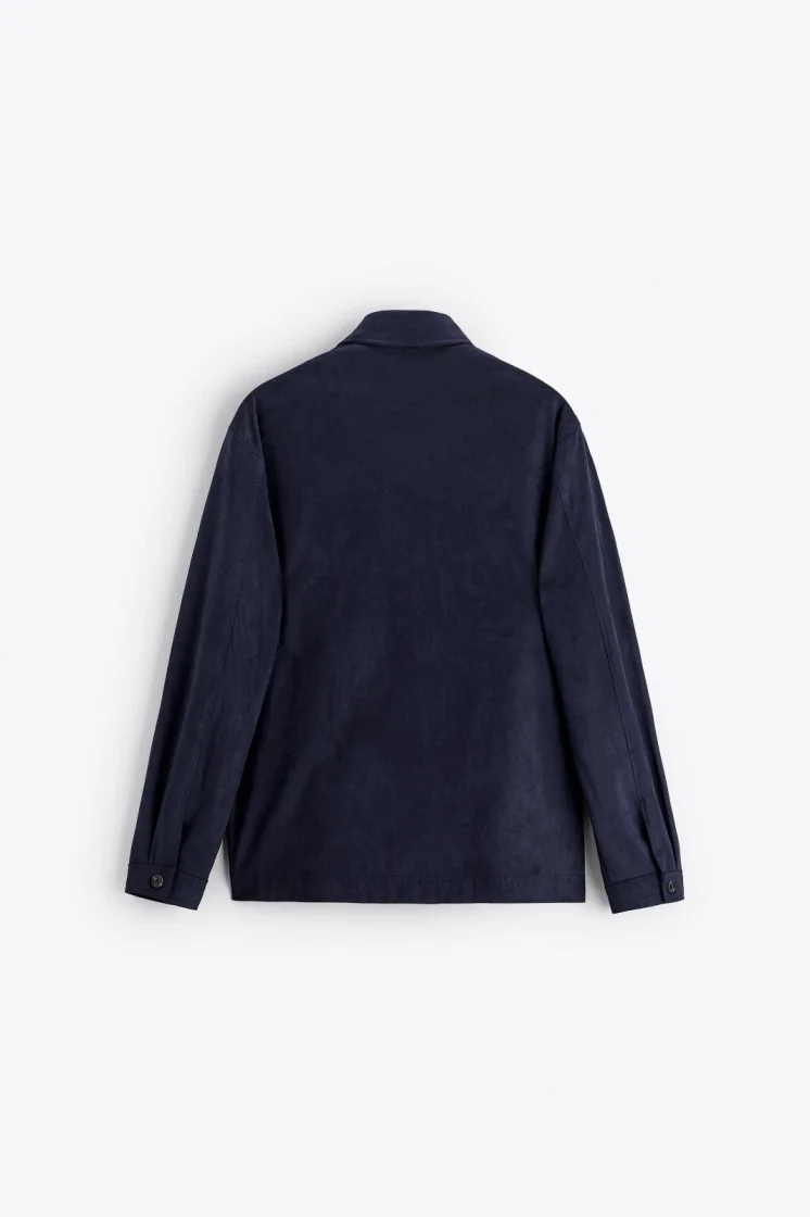 Zara Navy Corduroy Overshirt — Navy