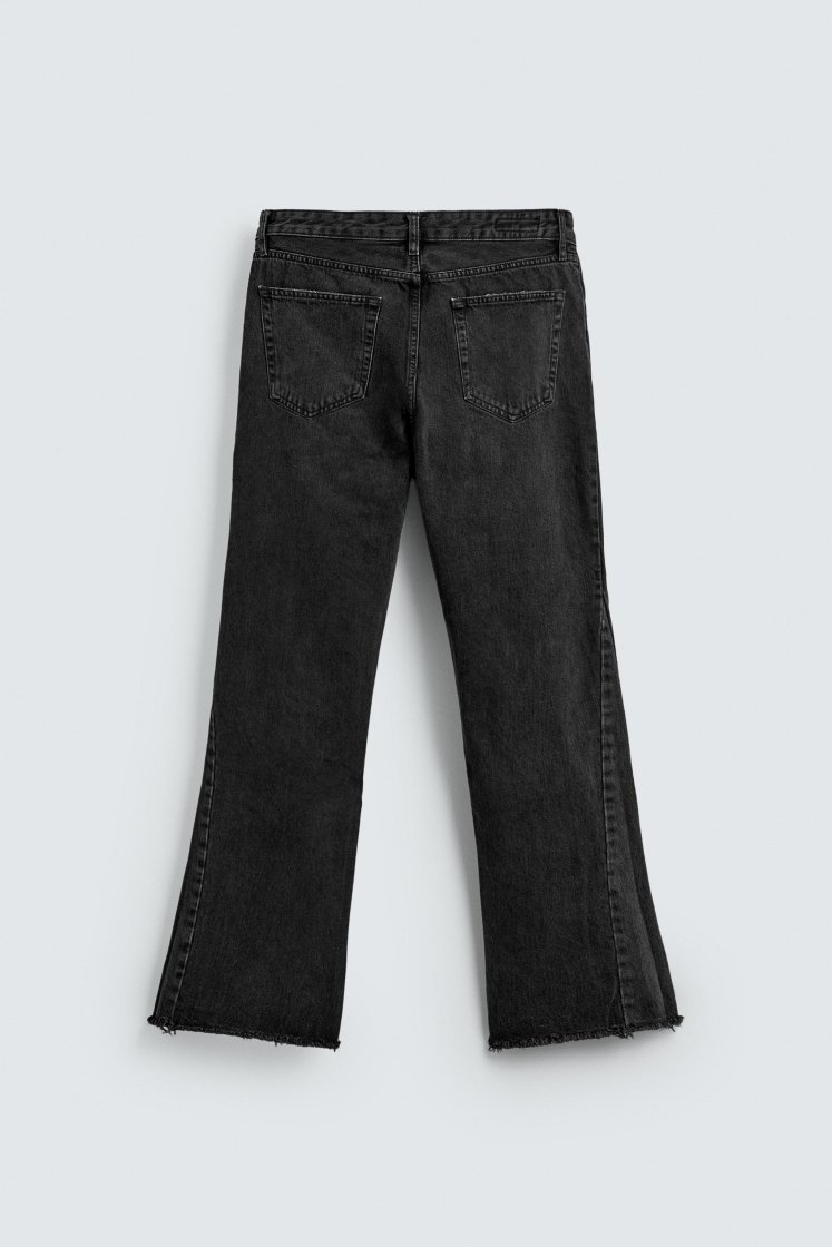 Zara Studded Flare Jeans — Black