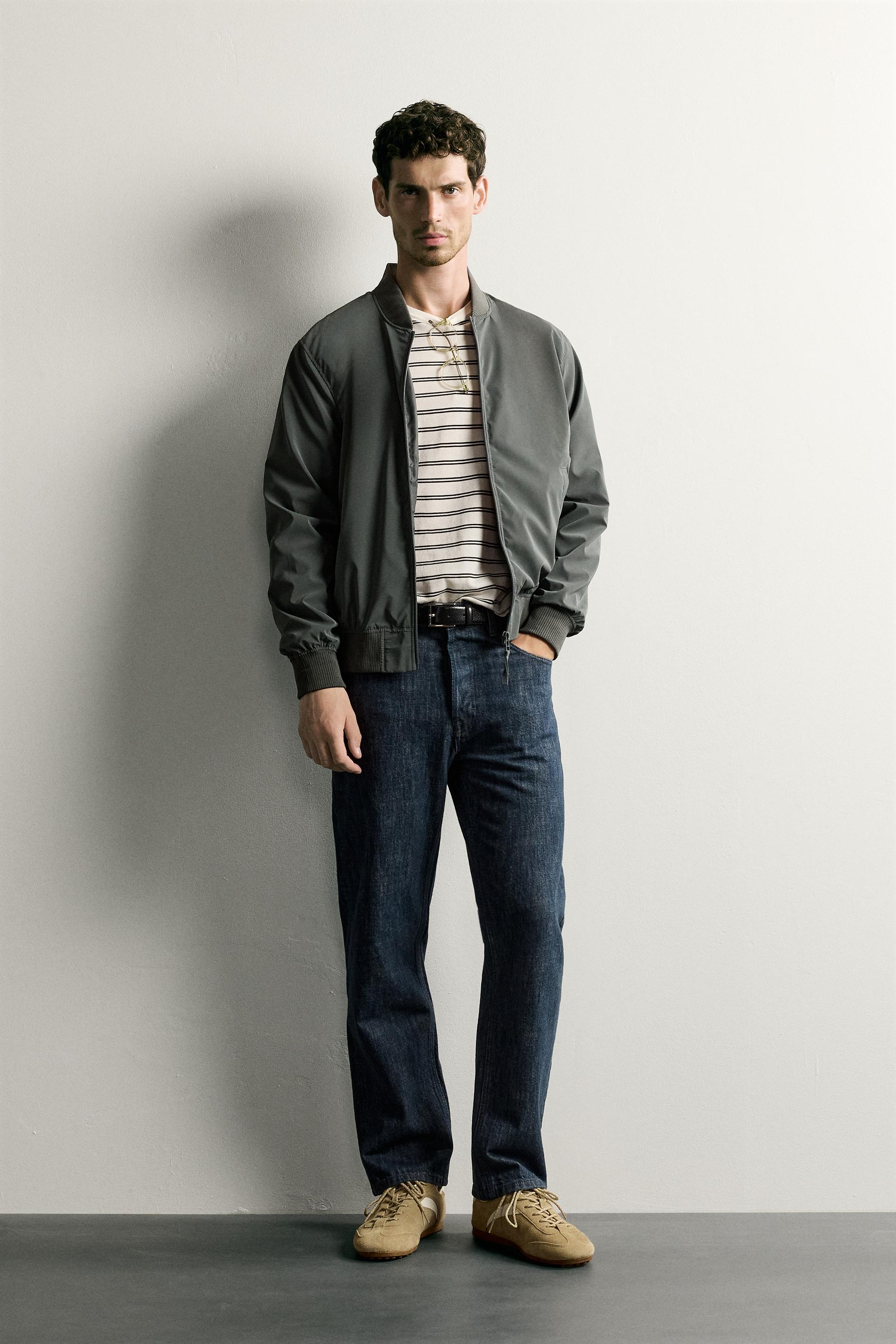 Zara Technical Bomber Jacket — Anthracite grey