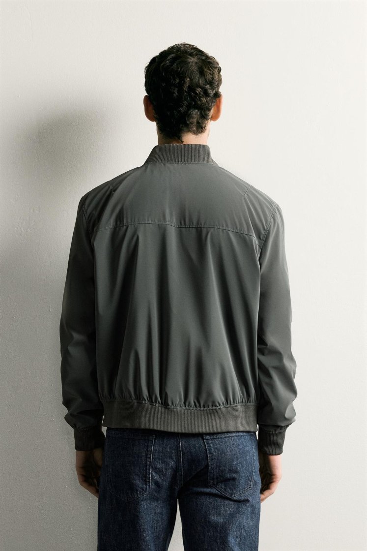 Zara Technical Bomber Jacket — Anthracite grey