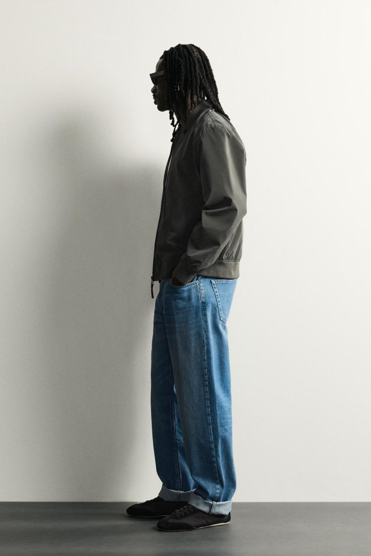 Zara Technical Bomber Jacket — Grey green
