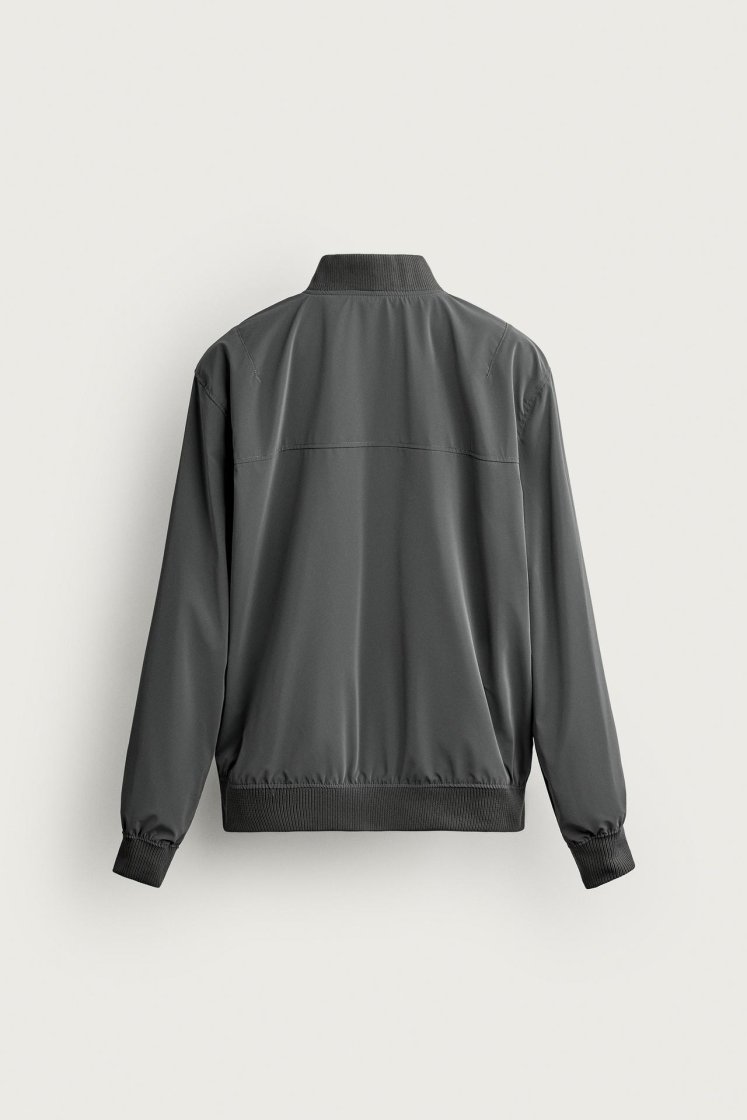 Zara Technical Bomber Jacket — Anthracite grey