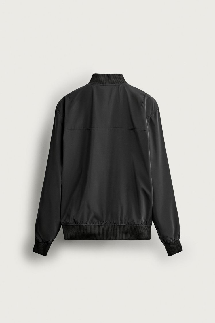 Zara Technical Bomber Jacket — Black