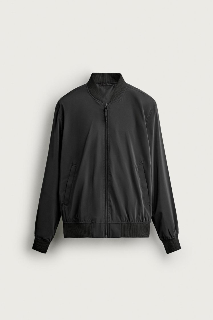 Zara Technical Bomber Jacket — Black