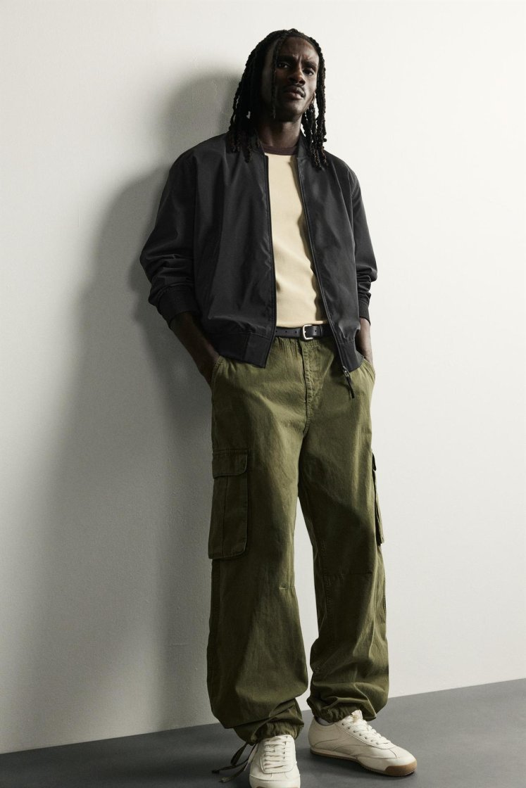 Zara Technical Bomber Jacket — Black