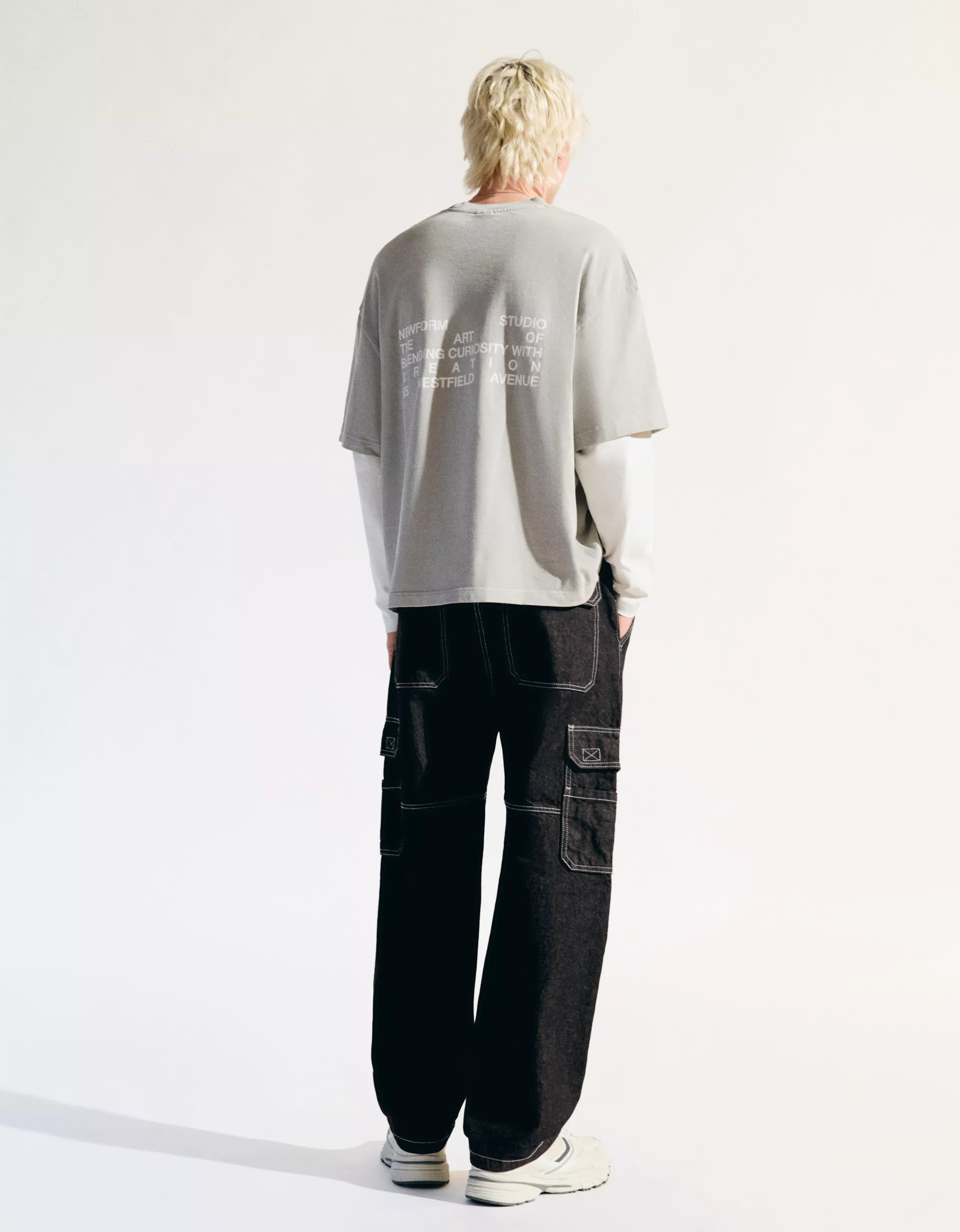 Bershka Baggy Cargo Jeans — Noir
