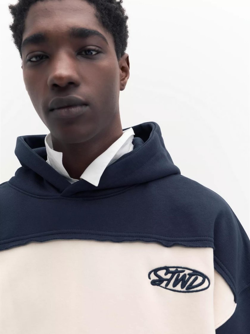 Pull&Bear Color-block oversized hoodie