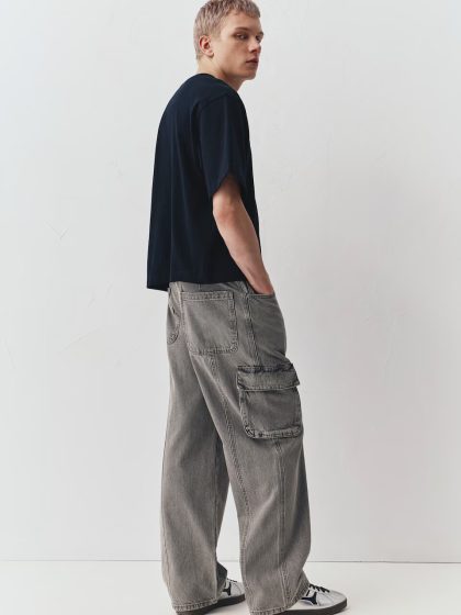 Jean Cargo Baggy Gris